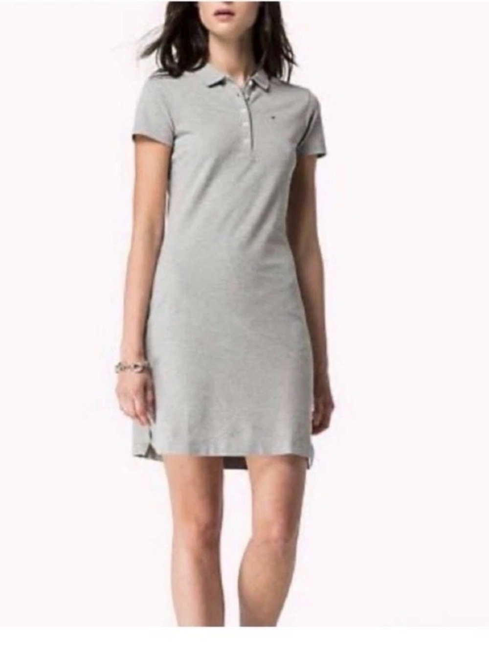 Ralph Lauren Light Grey Polo Shirt Dress - Women Medium